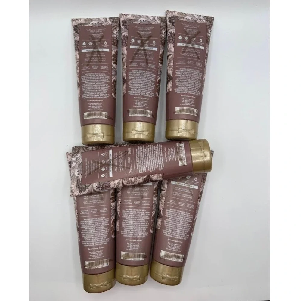 Bath Body Works Cozy Vanilla Bourbon Ultimate Hydration Body Cream 8oz Set of 7